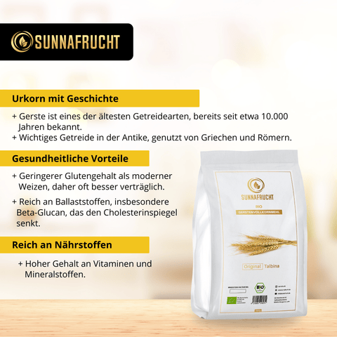 Bio Gerstenvollkornmehl Bundle | 3kg - Sunnafrucht® - Talbina
