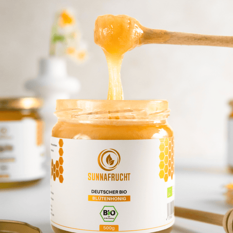 Bio Roher Blütenhonig | 500g - Sunnafrucht® - Blütenhonig