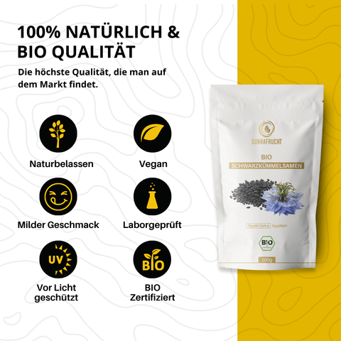 BIO Schwarzkümmelsamen – 200g - Sunnafrucht® - Schwarzkümmelsamen