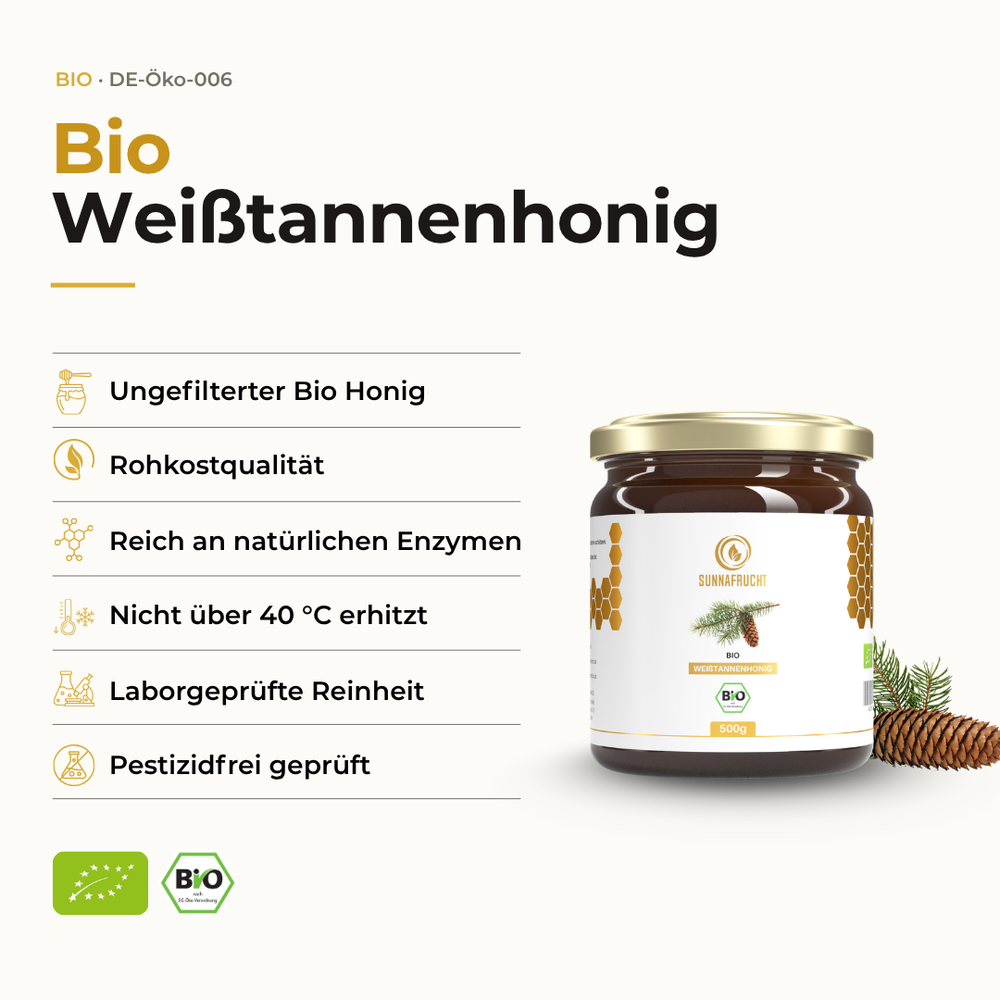 Bio Weißtannenhonig 500 g – wichtigste Produktvorteile im Überblick
