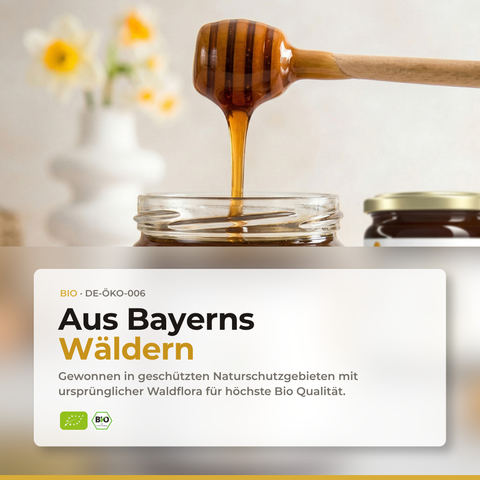 Herkunft des Weißtannenhonigs aus geschützten Waldgebieten in Bayern