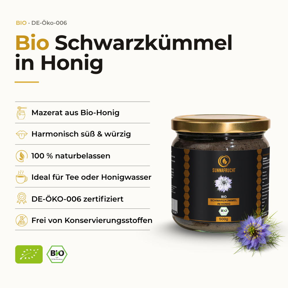 Bio Schwarzkümmel In Honig Sunnafrucht 500g