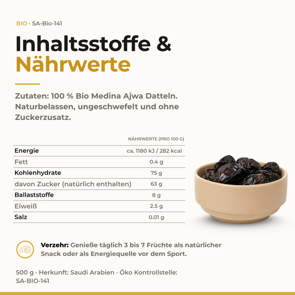 Bio Medina Ajwa Datteln Sunnafrucht 500g