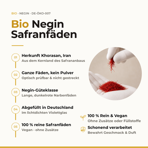 Bio Negin Safran aus Iran | 2 g