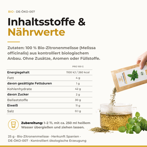 Bio Zitronenmelisse (Melissa officinalis) | 25 g