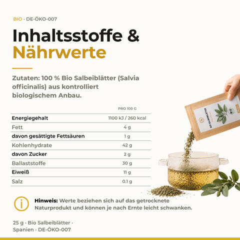 Bio Salbeiblätter (Salvia officinalis) | 25 g