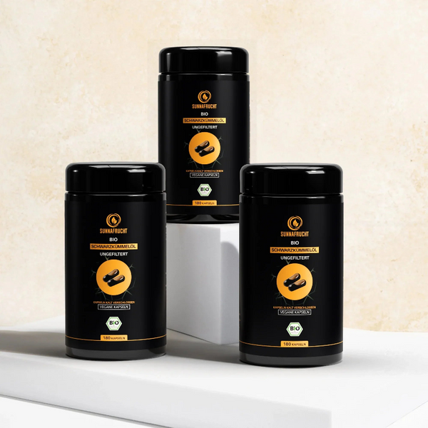 3x Bio Schwarzkümmelöl Kapseln | Ungefiltert | 540 Kapseln