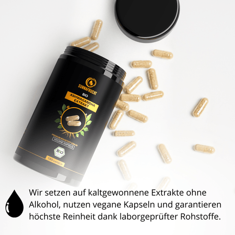 Bio Ashwagandha Kapseln | 180 Kapseln - Sunnafrucht® - Ashwaganda