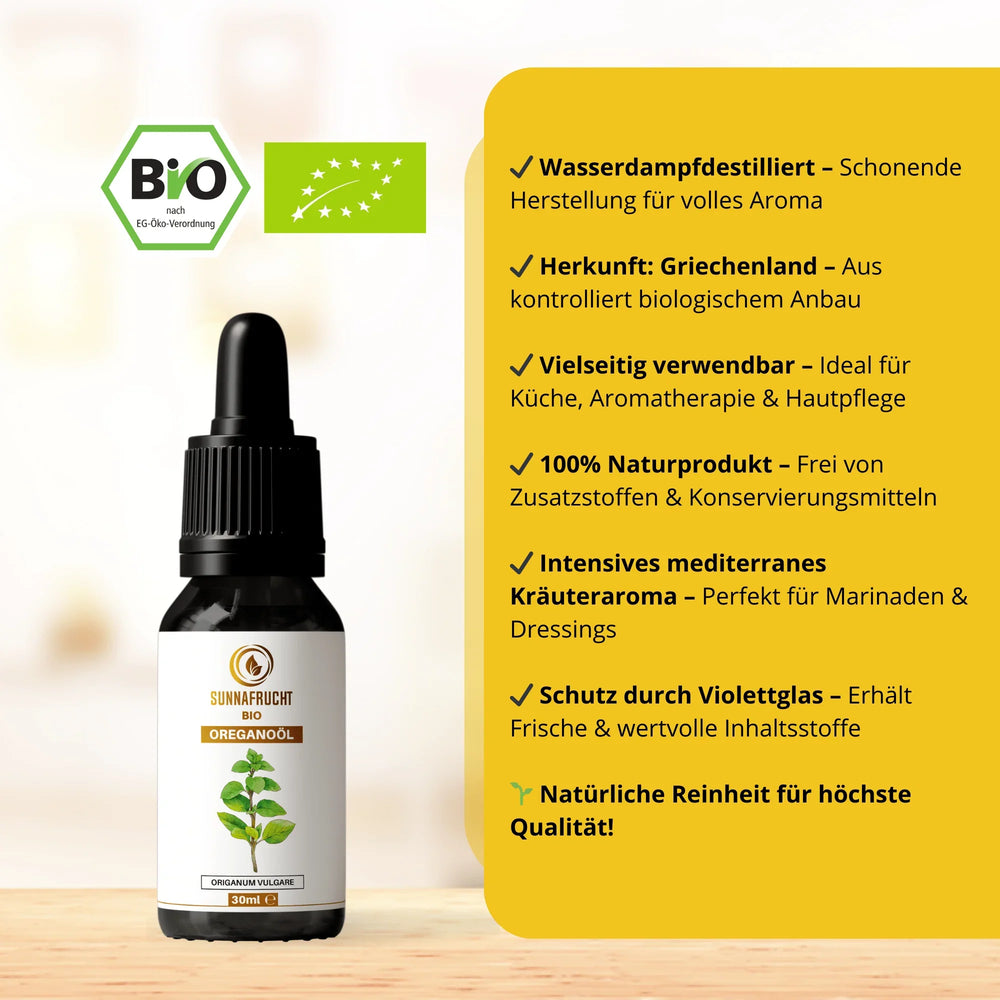 Bio Oreganoöl 30ml Flasche, vegan, naturrein, aus Griechenland, vielseitig verwendbar
