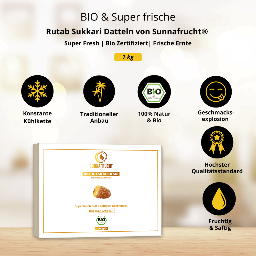 Bio Rutab Sukkari & Medina Ajwa Bundle - Sunnafrucht® - Datteln