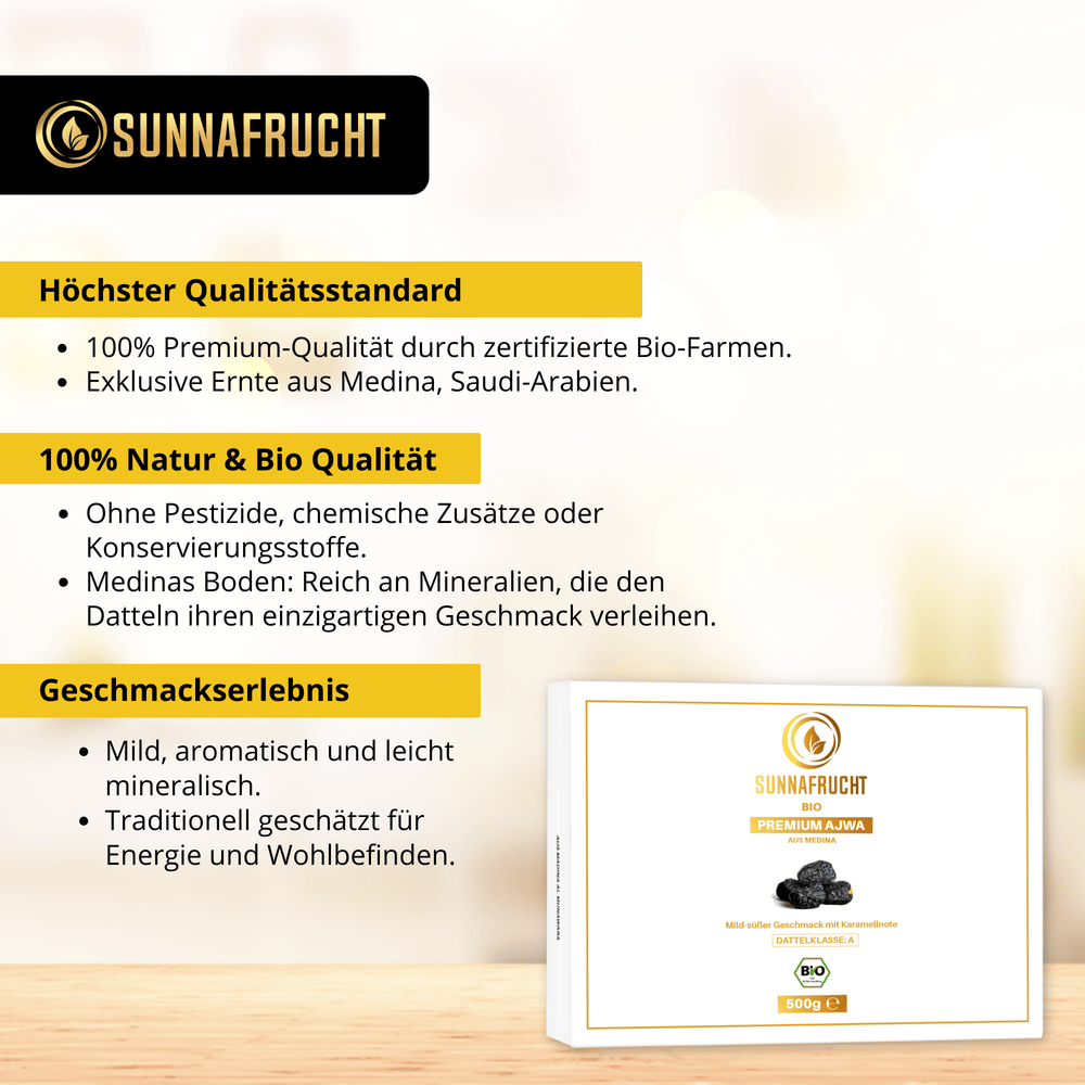 Bio Rutab Sukkari & Medina Ajwa Bundle - Sunnafrucht® - Datteln