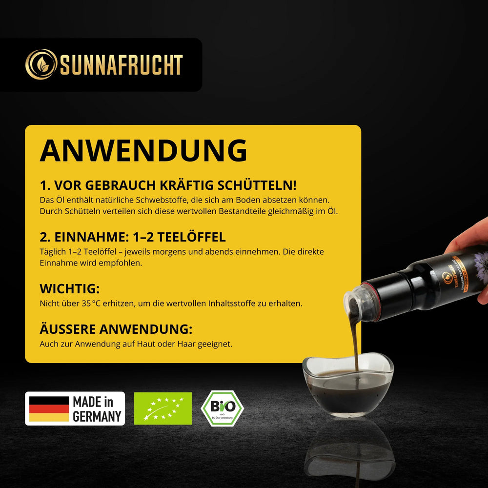 Bio Schwarzkümmelöl | 100ml - Sunnafrucht® - Schwarzkümmelöl