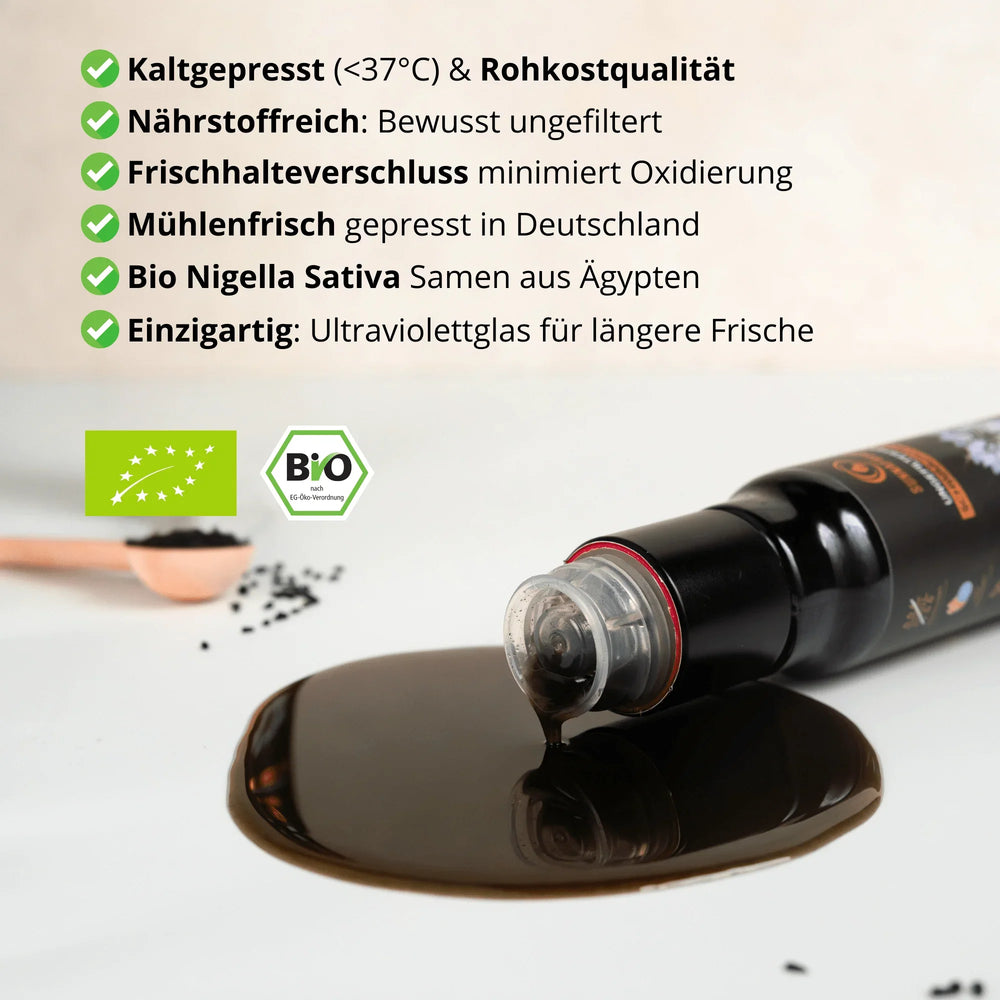 Bio Schwarzkümmelöl | 250 ml - Sunnafrucht® - Schwarzkümmelöl